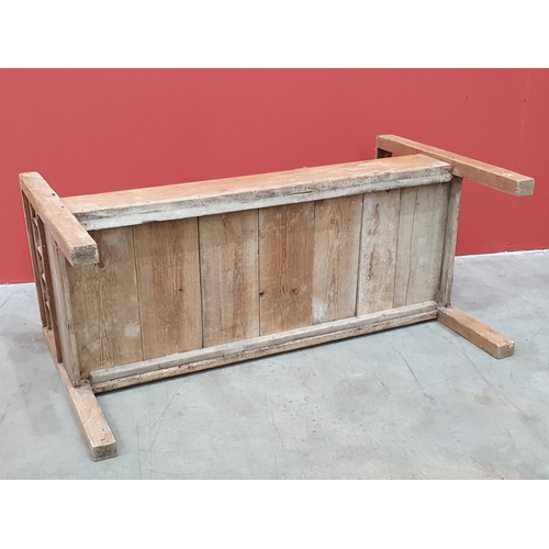 495 - A rustic pine Continental Childs Bench, A/F, 2ft 4