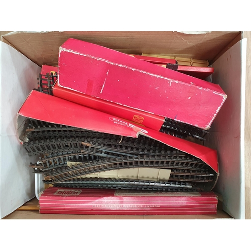 501 - Four boxes of empty Hornby Dublo Boxes, Triang 00 gauge Track and various lineside accessories (R3)