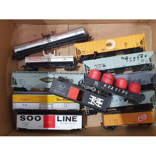 502 - Three boxes of model railway including two Triang Passenger Sets, HO scale American Wagons, Hornby 0... 