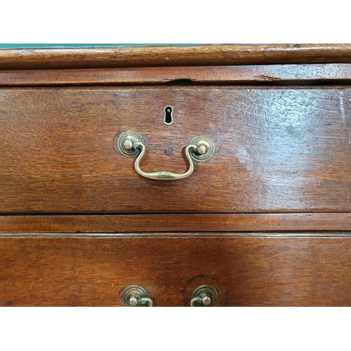 507 - A George III oak Chest of two short and three long drawers mounted on ogee bracket feet 3ft 3in H x ... 