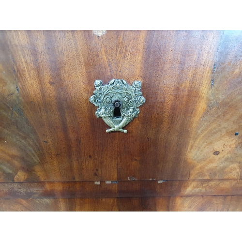 510 - A 19th Century Continental mahogany Chest of four long drawers with slate top (cracked) 4ft 3in W x ... 