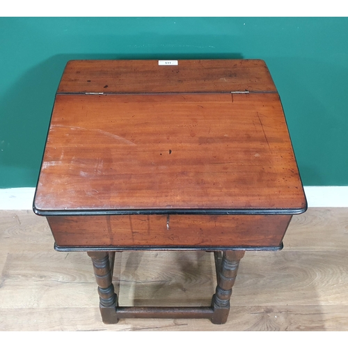 511 - A 19th Century walnut slope topped Desk Box with hinged lid 1ft 7in W x 8in H (R6)