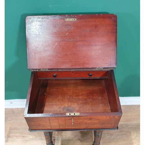 511 - A 19th Century walnut slope topped Desk Box with hinged lid 1ft 7in W x 8in H (R6)