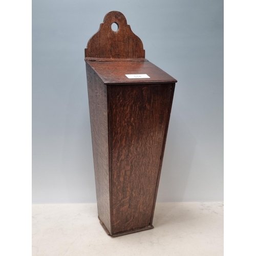 518 - An antique oak Candle Box with hinged lid 1ft 7in 1/2in (R3)