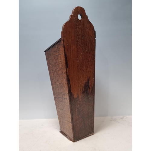 518 - An antique oak Candle Box with hinged lid 1ft 7in 1/2in (R3)