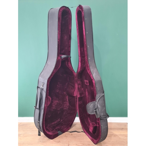 524 - A Musical Instrument carry case with red fitted interior, 6ft 8