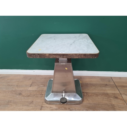 527 - A Veterinary Examination Table by Shor-Line with marble top 2ft 7in H x 2ft 2in W (R6)