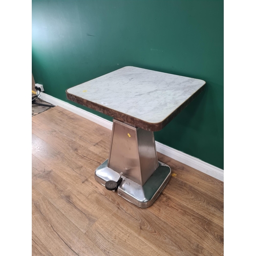 527 - A Veterinary Examination Table by Shor-Line with marble top 2ft 7in H x 2ft 2in W (R6)