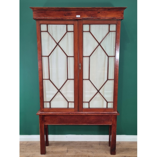 530 - An astragal glazed Display Cabinet on associated stand, with later cornice and sides, 6ft 8