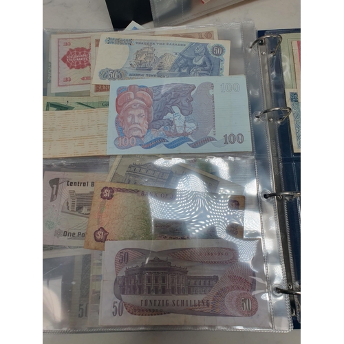 539 - An Album of world Banknotes, to include examples from Cyprus, China, Hong Kong, Norway, Japan etc. a... 