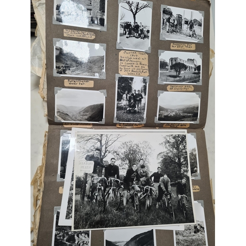 547 - Two Photograph Albums containing an extensive collection of photographs from cycling clubs trips aro... 