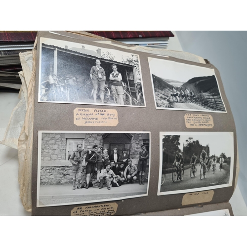 547 - Two Photograph Albums containing an extensive collection of photographs from cycling clubs trips aro... 