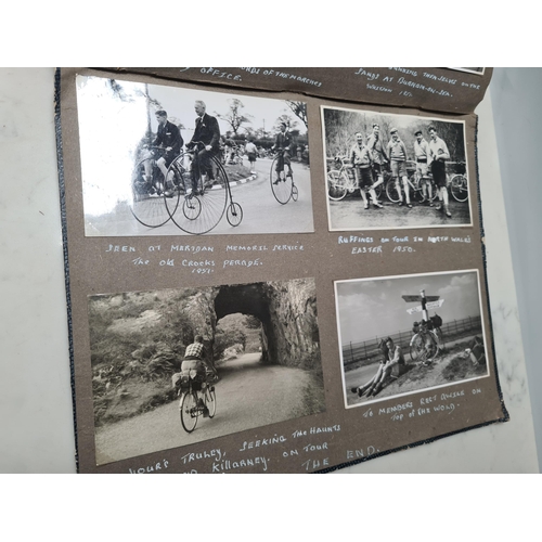 547 - Two Photograph Albums containing an extensive collection of photographs from cycling clubs trips aro... 