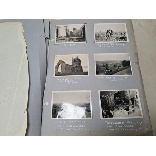 547 - Two Photograph Albums containing an extensive collection of photographs from cycling clubs trips aro... 