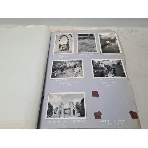 547 - Two Photograph Albums containing an extensive collection of photographs from cycling clubs trips aro... 