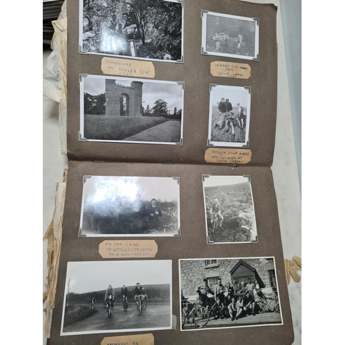 547 - Two Photograph Albums containing an extensive collection of photographs from cycling clubs trips aro... 