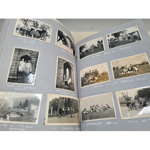 547 - Two Photograph Albums containing an extensive collection of photographs from cycling clubs trips aro... 