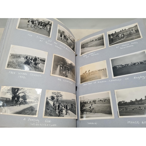 547 - Two Photograph Albums containing an extensive collection of photographs from cycling clubs trips aro... 