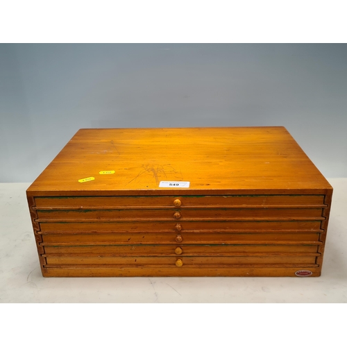 549 - A Coin Collector's Cabinet fitted six drawers 18in W x 6 1/2in H (R6)