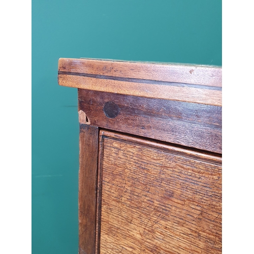 56 - A 19th Century oak Chest of two short and three long drawers on bracket feet, 3ft 4in wide