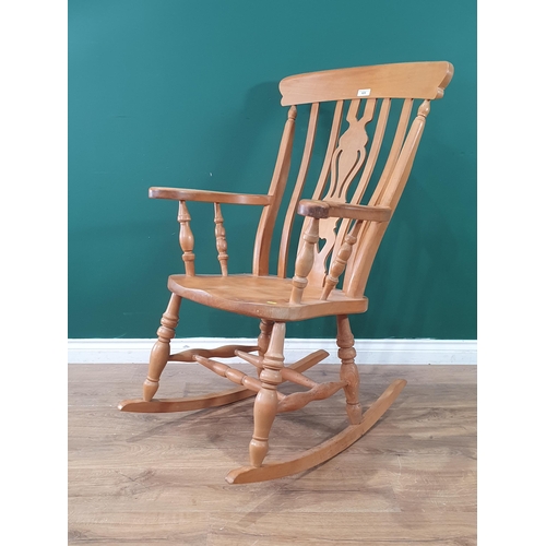 625 - A beech wood Kitchen Rocking Chair 3ft 8in H x 2ft 2in W (R7)