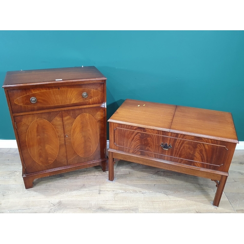 7 - A mahogany veneered Secretaire Cupboard fitted single drawer with fitted interior above pair of door... 