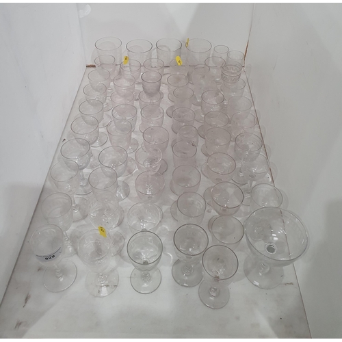 829 - A collection of etched Drinking Glasses (R10)