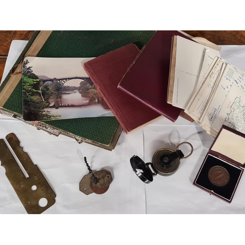 888 - Three First World War Dog Tags, Compass, Kings Norton District Council Medallion in case of issue, M... 