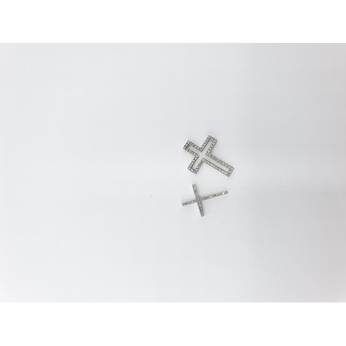 203 - A Diamond Cross Pendant set numerous brilliant-cut stones in 9ct white gold, can be worn as two, app... 