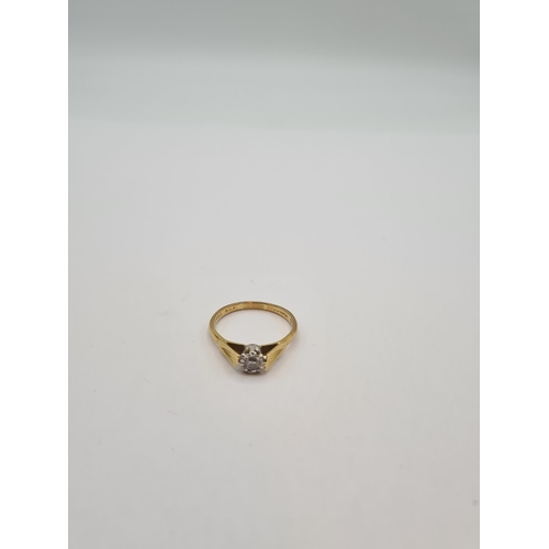 233 - A Diamond single stone Ring illusion-set brilliant-cut stone in a18ct gold, ring size P, approx 2.90... 