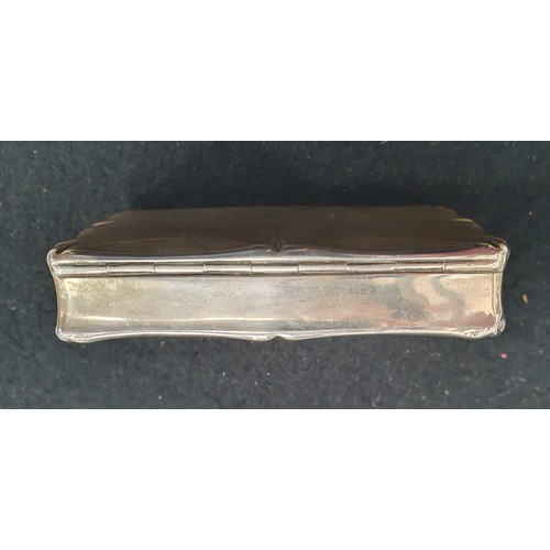 120 - A French silver Snuff Box with engine turned decoration and vacant cartouche