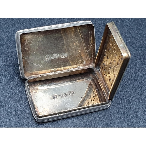 145 - A William IV silver rectangular Vinaigrette with engine turning, foliate border and vacant cartouche... 