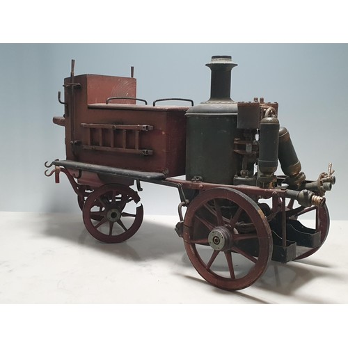 546 - An early 20th Century Model of  a horse drawn Steam Pumper Fire Engine, with metal engine and chassi... 