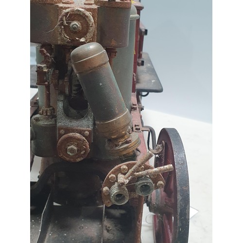 546 - An early 20th Century Model of  a horse drawn Steam Pumper Fire Engine, with metal engine and chassi... 