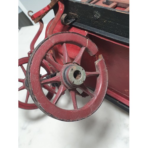 546 - An early 20th Century Model of  a horse drawn Steam Pumper Fire Engine, with metal engine and chassi... 