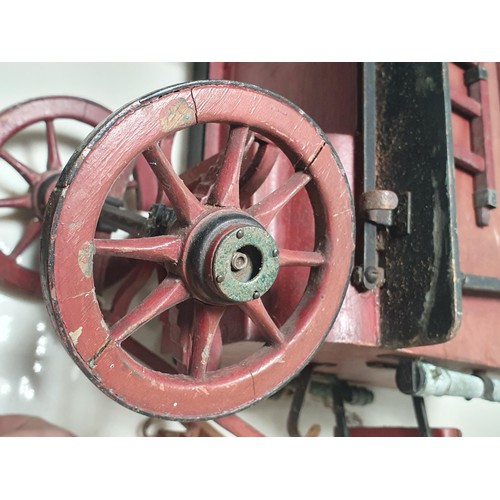 546 - An early 20th Century Model of  a horse drawn Steam Pumper Fire Engine, with metal engine and chassi... 