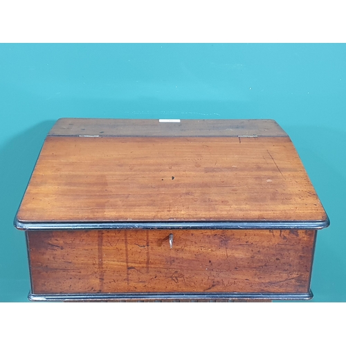 434 - A 19th Century walnut slope topped Desk Box with hinged lid 1ft 7in W x 8in H (R4)