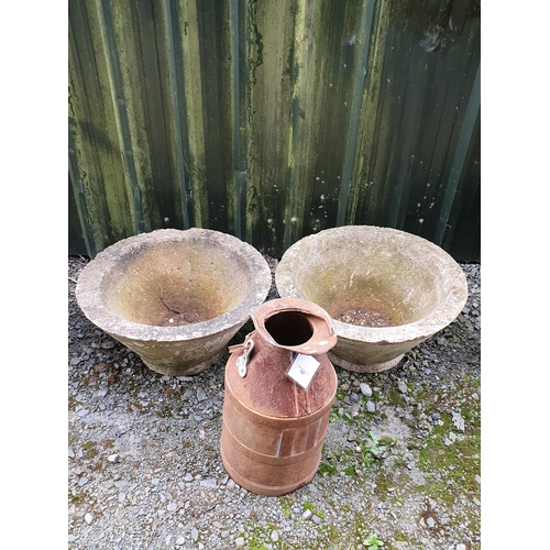 87 - A pair of composite Garden Planters, 1ft 1