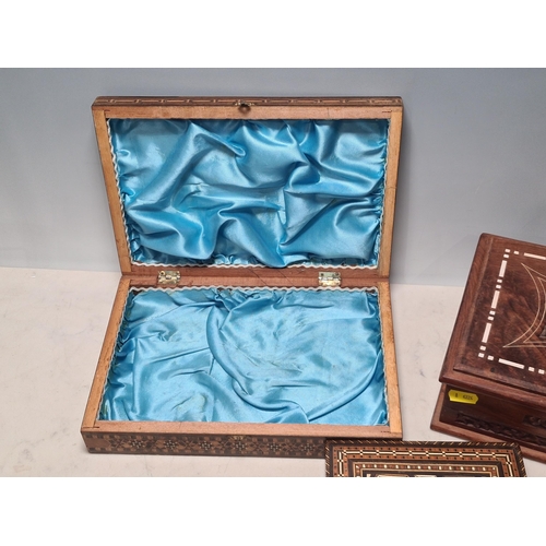 28 - Two Moorish inlaid Boxes and an Indian Writing Box (R2)