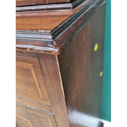 423 - A reproduction mahogany Breakfront Bookcase, the top with astragal glazed doors  enclosing adjustabl... 