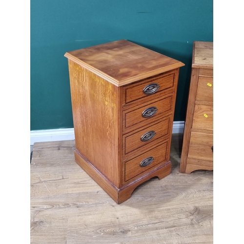 430 - A satinwood Bank of four graduated Drawers on plinth base, 31