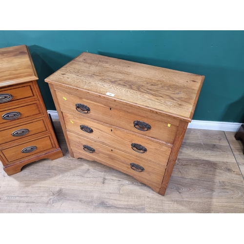 430 - A satinwood Bank of four graduated Drawers on plinth base, 31