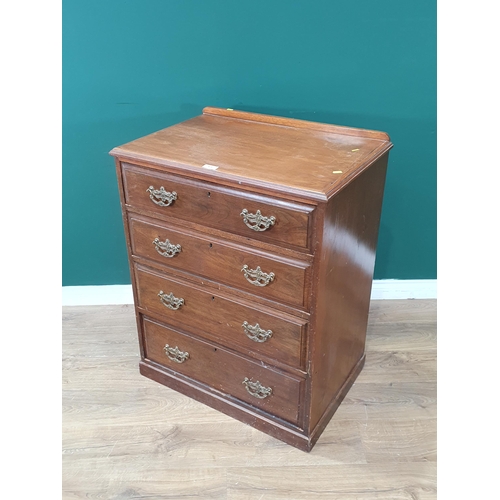 476 - A Chest of four long graduated Drawers on plinth base, 37