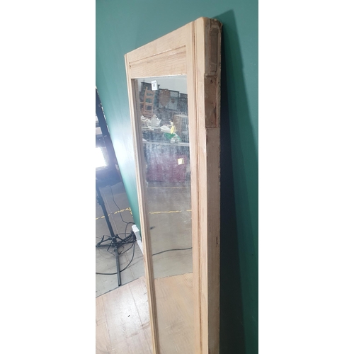 485 - A stripped pine Wardrobe Mirror Door, 59.5