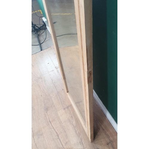 485 - A stripped pine Wardrobe Mirror Door, 59.5