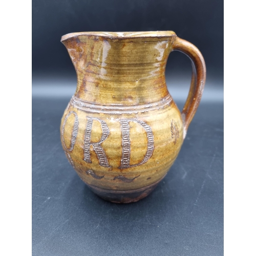 61 - A Wenford pottery Jug incised Wenford 1970, 6in, impressed mark, a Bernard Leach Bowl and Vase, 8in,... 