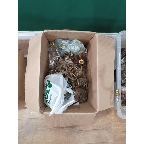 737 - A quantity of Chandelier parts, gilt Wall Lights etc (R9)