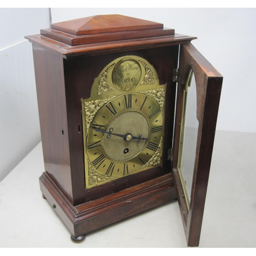 450 - A GEORGE 111 Bracket Clock, the brass dial inscribed 'Richard Wood, Salop', single train fusee movem... 