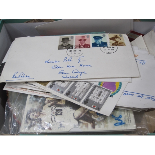 507 - An album containing Australian and other stamps; and A box containing a miscellaneous All World Stam... 