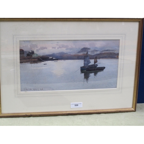 520 - CARLETON GRANT RBA. Barmouth, signed and dated 1893, watercolour, 8 x 14 1/2 in